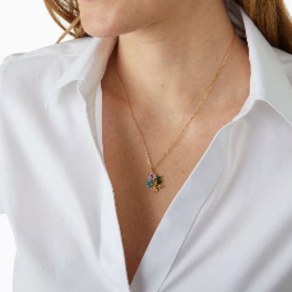 NWOT Kate Spade New Bloom Flower Pendant Necklace. Color: Multi - Picture 3 of 6